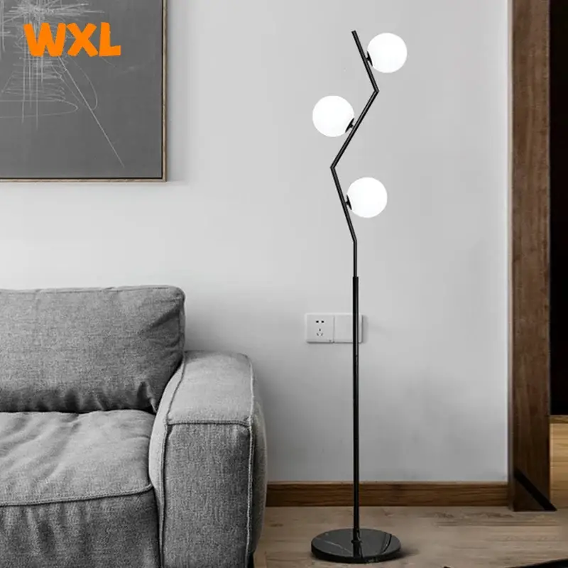 Seulement Aujourd&rsquo;hui Modern nordic led floor lamp in iron and glass for interior decoration