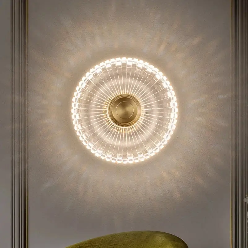 Promotion Copper and acrylic led wall light nordic interior decoration