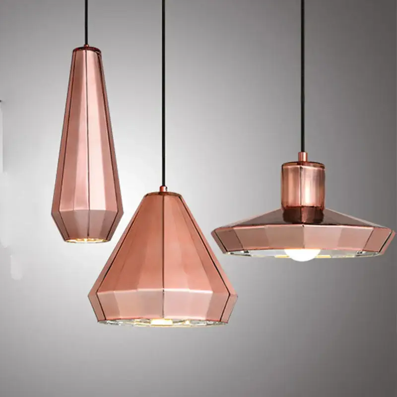 Vente Directe Rose gold glass pendant light for kitchen and restaurant