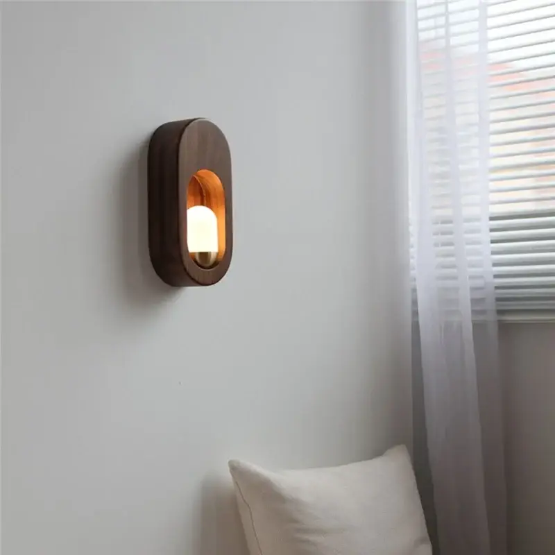 Soldes Nordic design wooden wall light for interior decoration