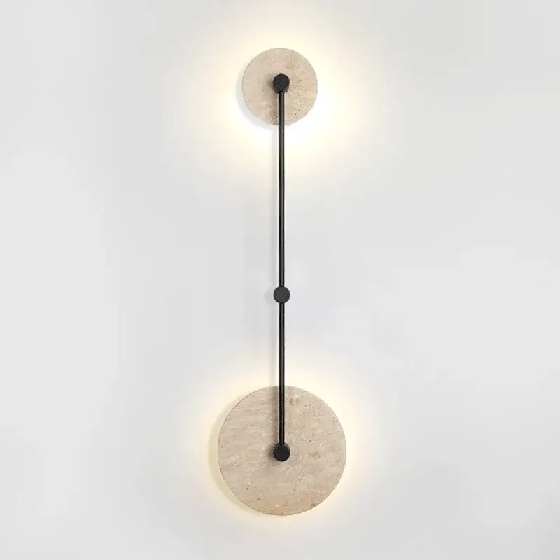 Vintage round natural stone decorative indoor wall light Prix Choc