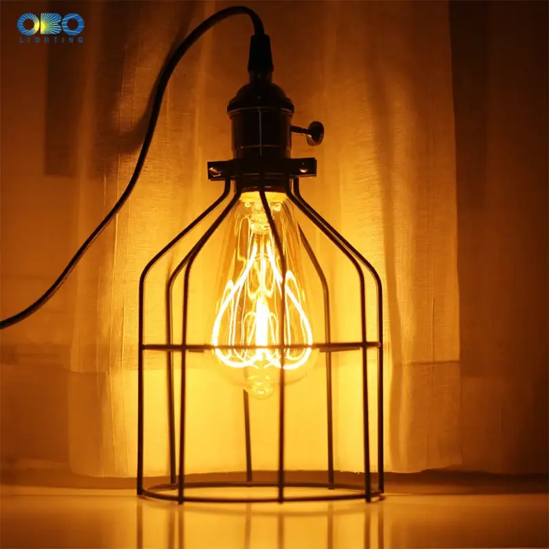 Vintage iron pendant light with switch and lamp holder Paiement Sécurisé
