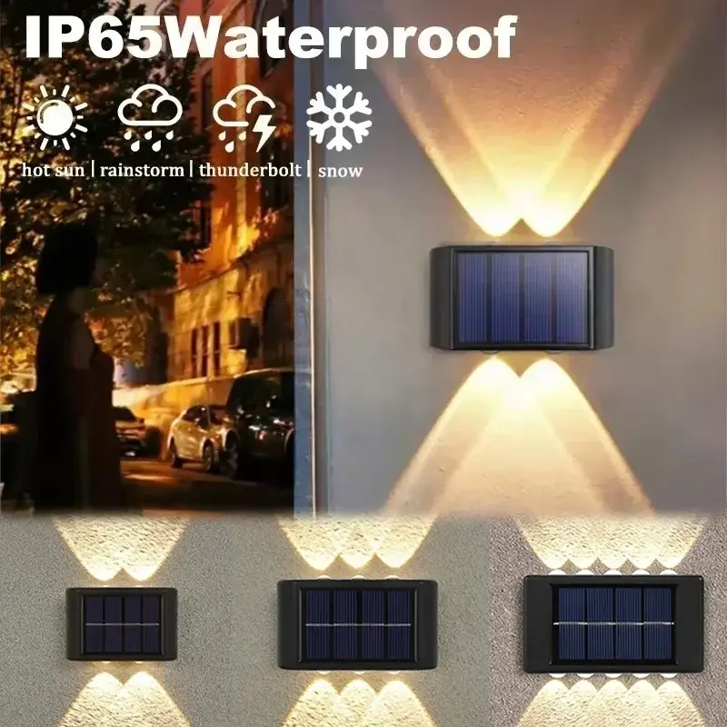 Solar led wall light outdoor decorative waterproof Populaire