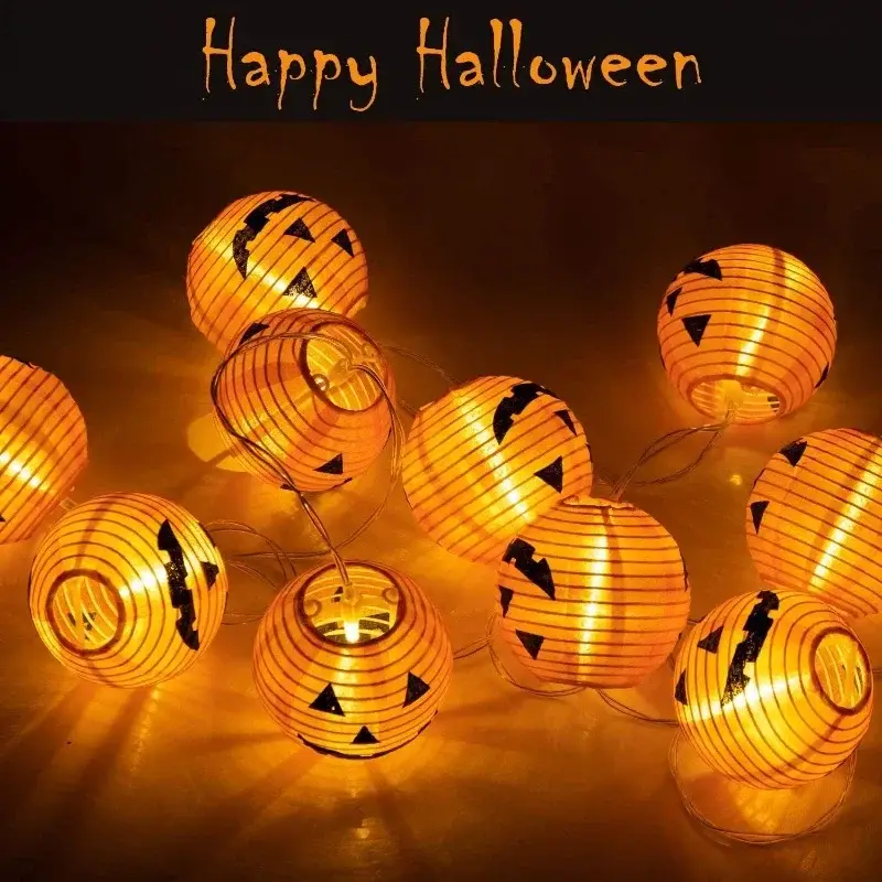 Achat Immédiat Pumpkin string lights for indoor and outdoor halloween decor