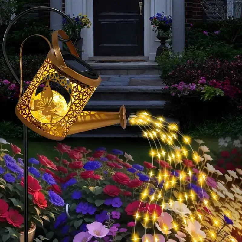 Nouvel Arrivage Solar metal watering can for outdoor garden decoration