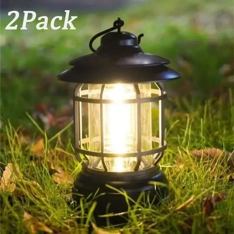Nouveauté Set of 2 rechargeable usb waterproof camping lanterns for hiking an…
