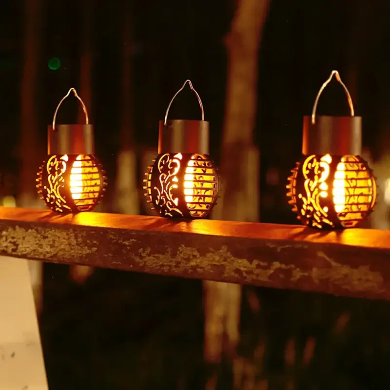 Achetez Aujourd&rsquo;hui Set of 3 solar led flame effect garden lights for outdoor decoration
