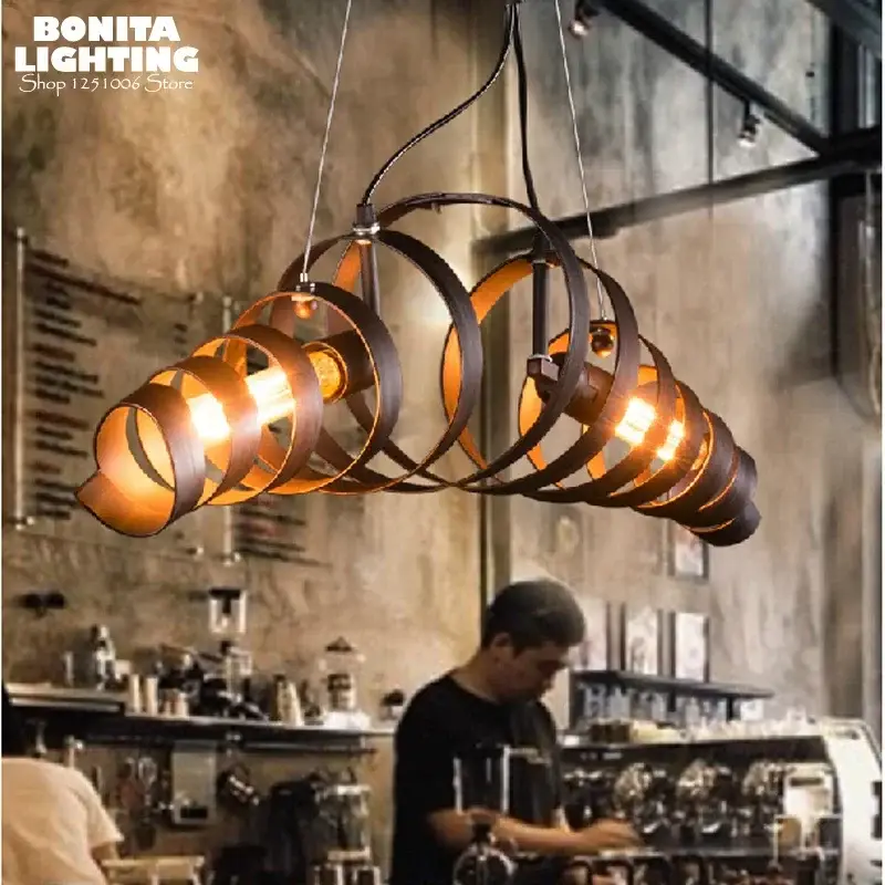 Retro ox horn swivel led pendant light Meilleur Choix