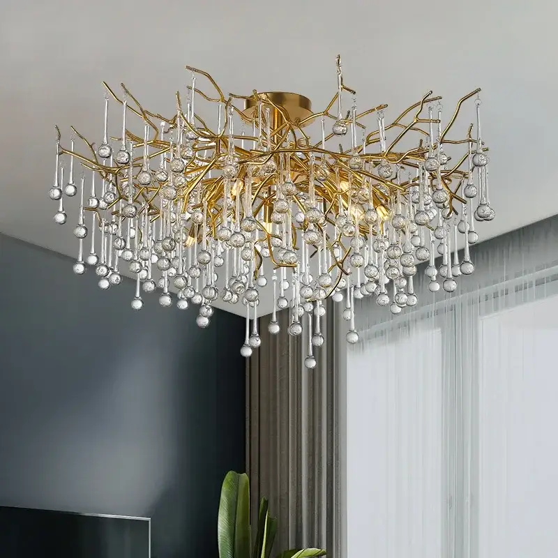 Populaire Nordic crystal chandelier with led lighting for indoor decoration