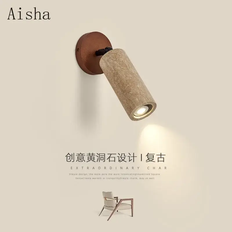 Stone wall light for minimalist interior decoration Prix Réduit