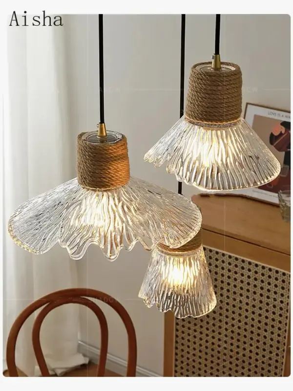 Nordic japanese three-head log style chandelier for creative interiors Authentique