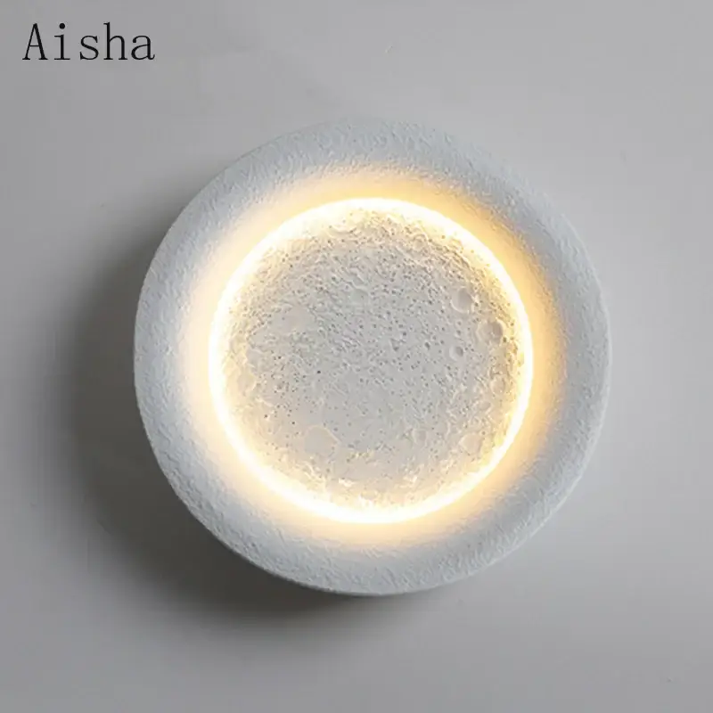 Top Vente Nordic moon wall light in resin with modern decorative lighting
