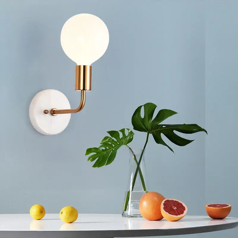 Nordic design marble and glass wall light for interior decoration Expédition Rapide
