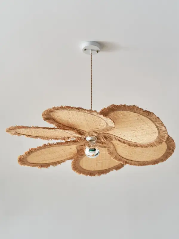 Vente Flash Minimalist woven grass floral chandelier for indoor use