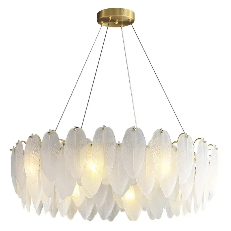 Commander Vite Feather glass led chandelier pendant lights suspension hanging lamp…