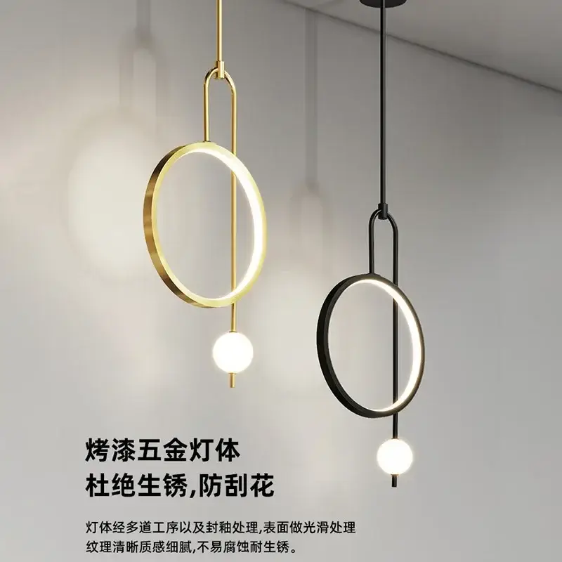 Pas Cher Modern pendant light with gold ring and minimalist nordic lighting