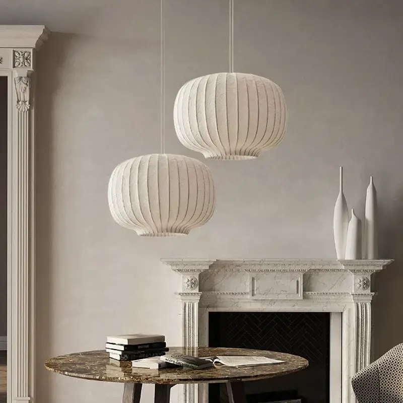 Nordic silk fabric pendant light for interior decor Offre Spéciale