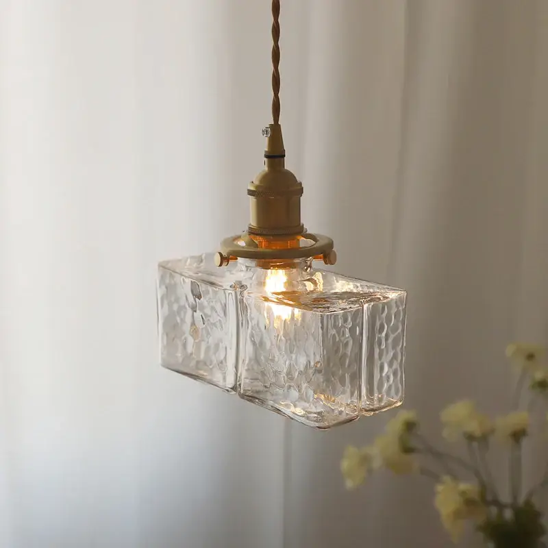 Réduction Modern minimalist japanese glass chandelier with led lighting
