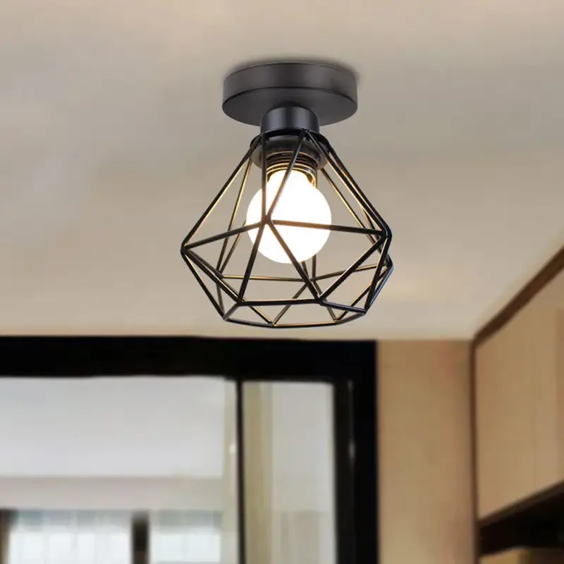 Rustic industrial vintage metal flush mount ceiling light for creat… Super Prix