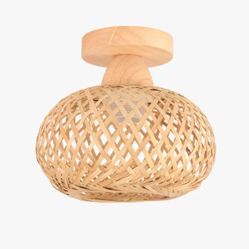 Retro woven bamboo ceiling light for interior decor Marque