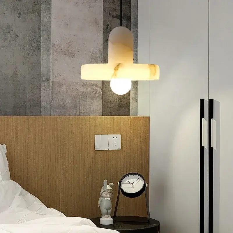 Natural marble pendant light for modern interior decor Solde