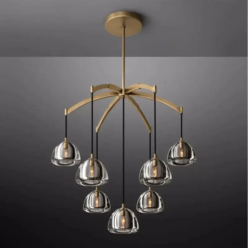 Vente Directe Modern geometric crystal chandelier for luxury interiors