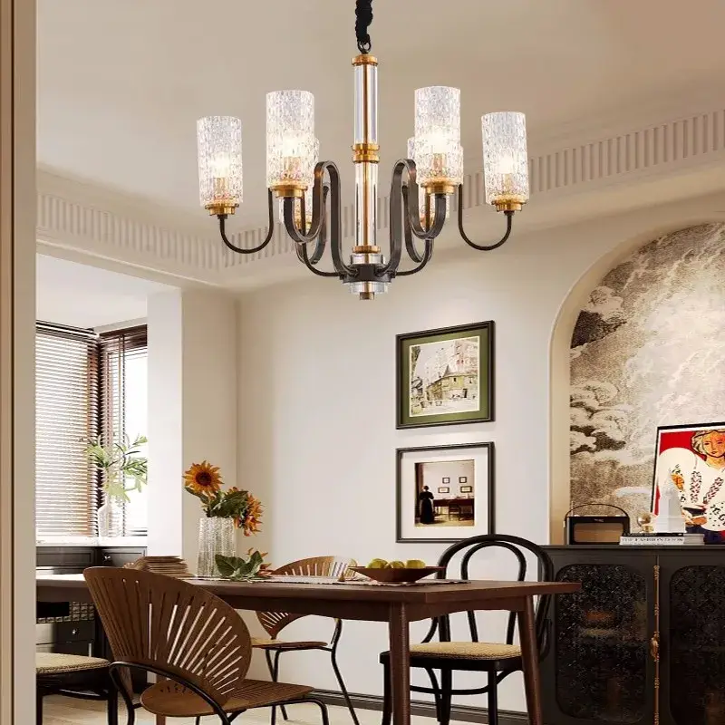 Retro industrial iron and glass led pendant chandelier Nouvel Arrivage