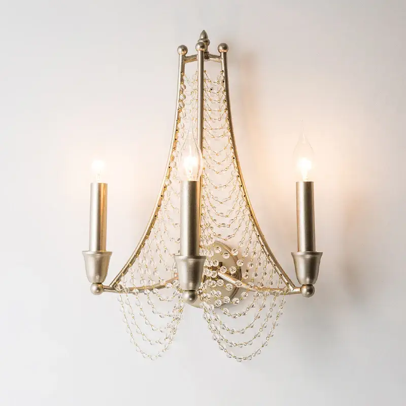 Retour Gratuit Retro decorative crystal led candle wall light