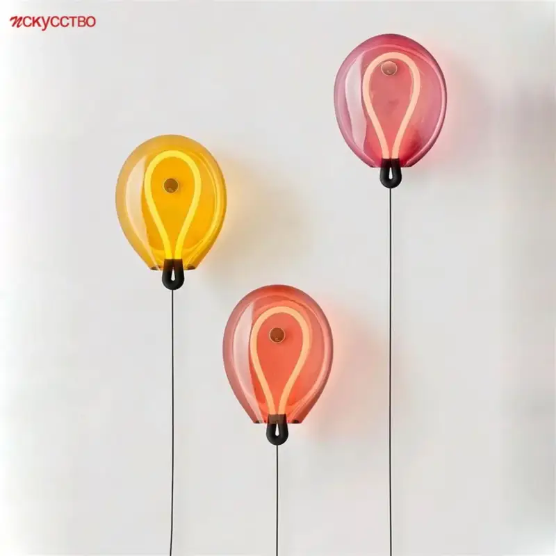 Nordic design coloured glass led wall light for modern interiors Nouvelle Collection