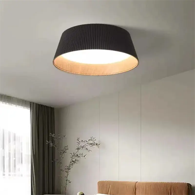 Promotion Saisonnière Round wood ceiling light wabi sabi minimalist design for interiors