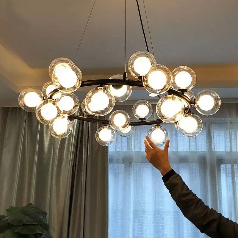 Top Vente Creative nordic frosted glass pendant light, minimalist design