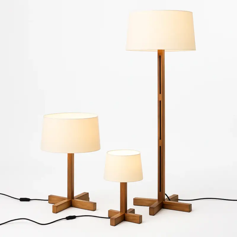 Wabi sabi style wooden floor lamp for modern interior decor Quantité Limitée