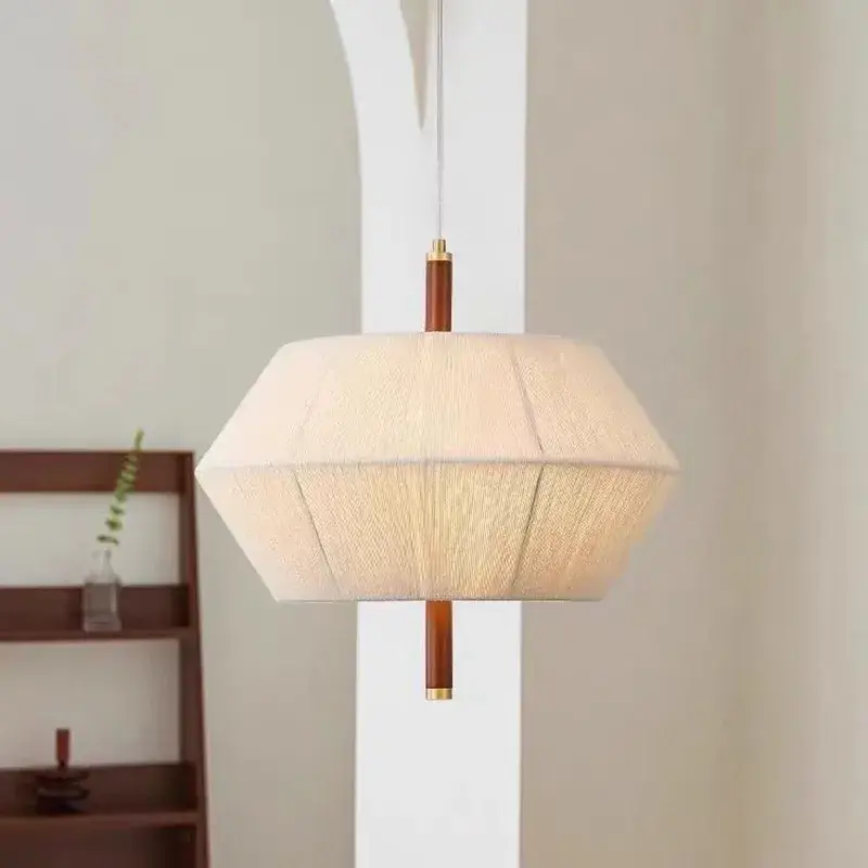 Prix Cassé Wabi-sabi design solid wood and hemp rope pendant light