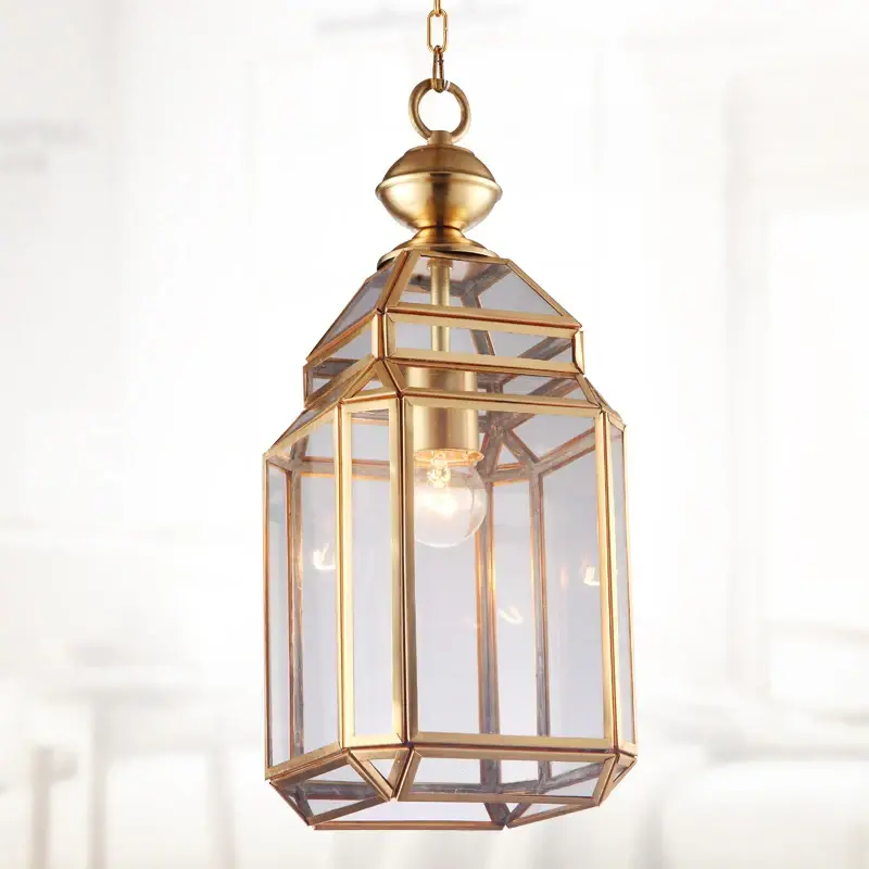 Offre Spéciale Copper pendant light with glass shade, industrial and rustic style