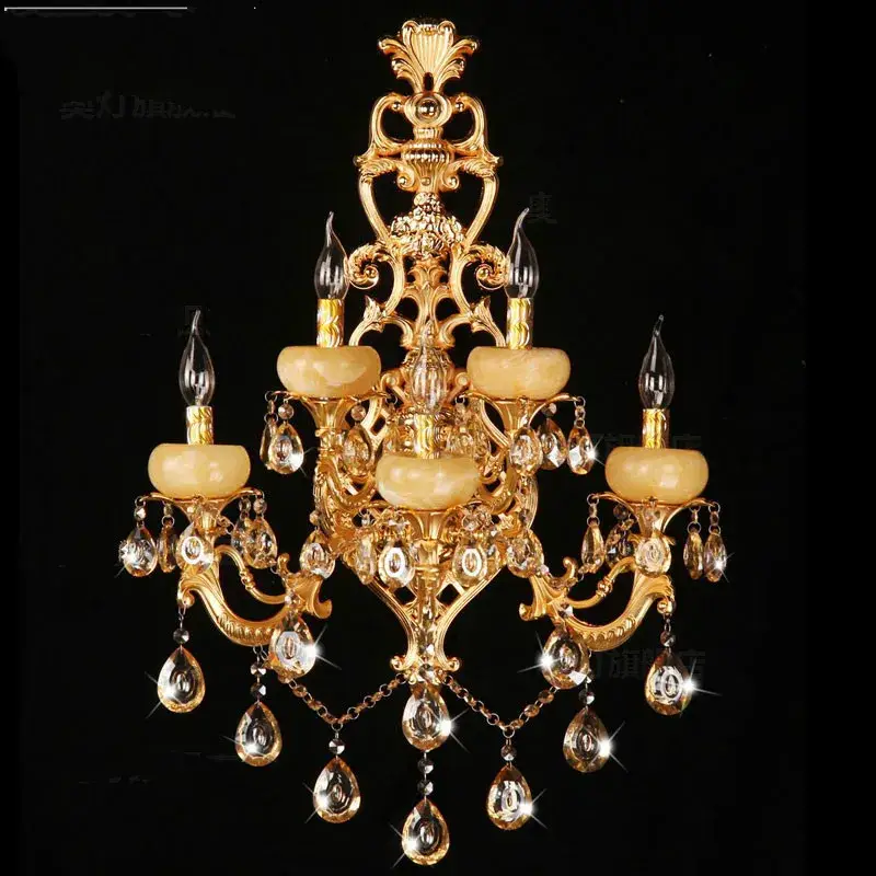 Retro 5-arm crystal wall light for elegant interiors Jusqu&rsquo;à Épuisement Des Stocks