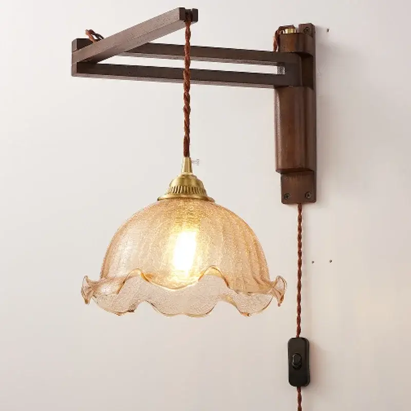 Vente Flash Modern walnut wood lamp with decorative led light