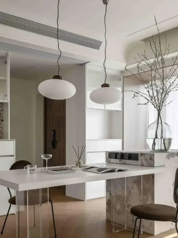 Retro glass and wood chandelier for interior decoration Authentique
