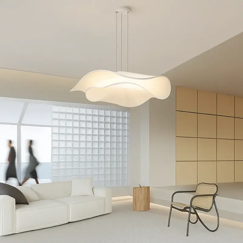 Produit De Marque Minimalist nordic fabric pendant light with lotus leaf design