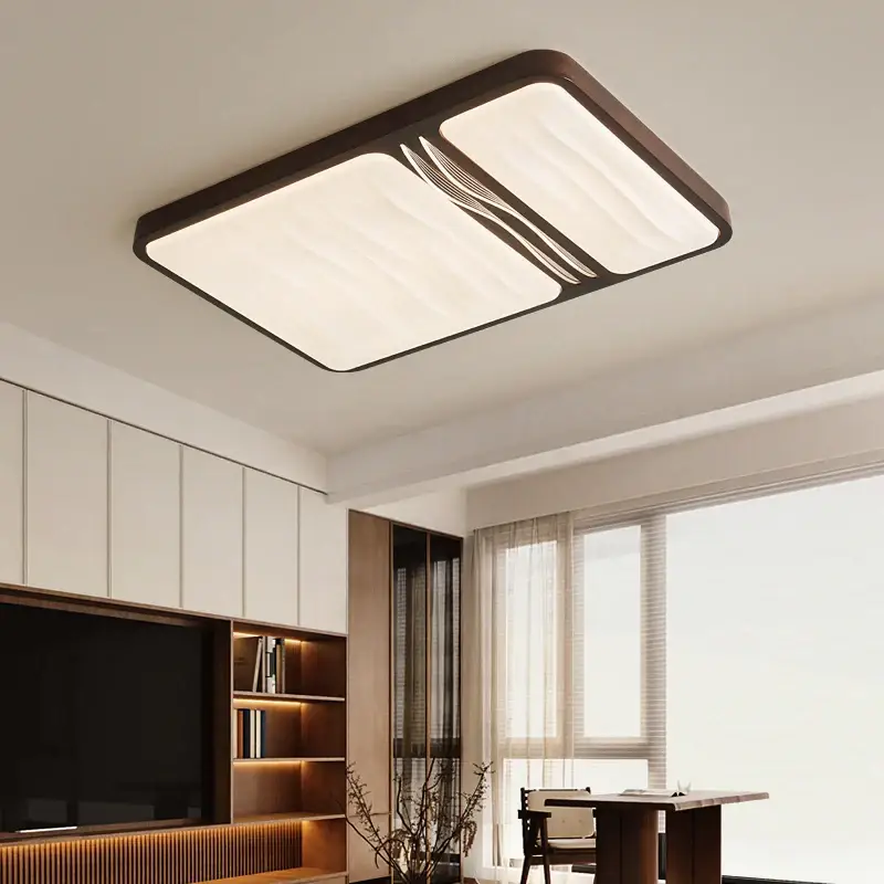 Offre Exclusive Rectangular full spectrum ceiling light in black walnut