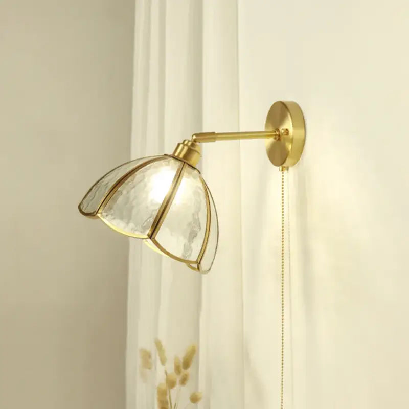 Usine Directe Elegant brass and glass wall light modern design with switch
