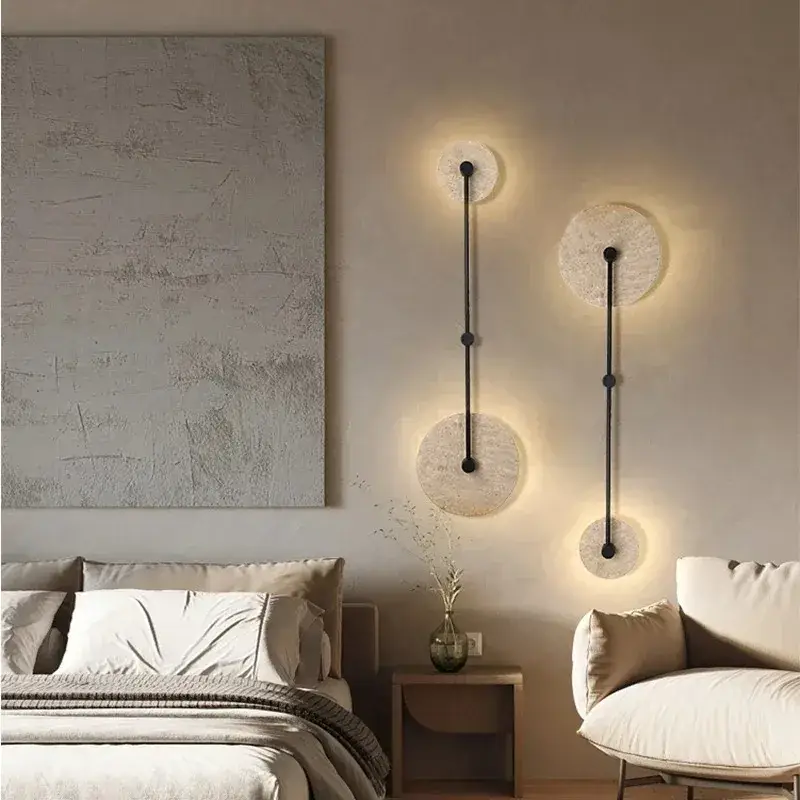 Seulement Aujourd'hui Japanese yellow travertine led wall light for hotel and home decor