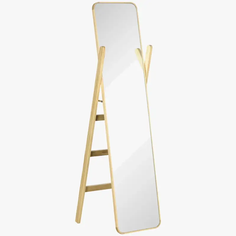 Offre Exclusive Floor mirror with wooden frame and elegant stand