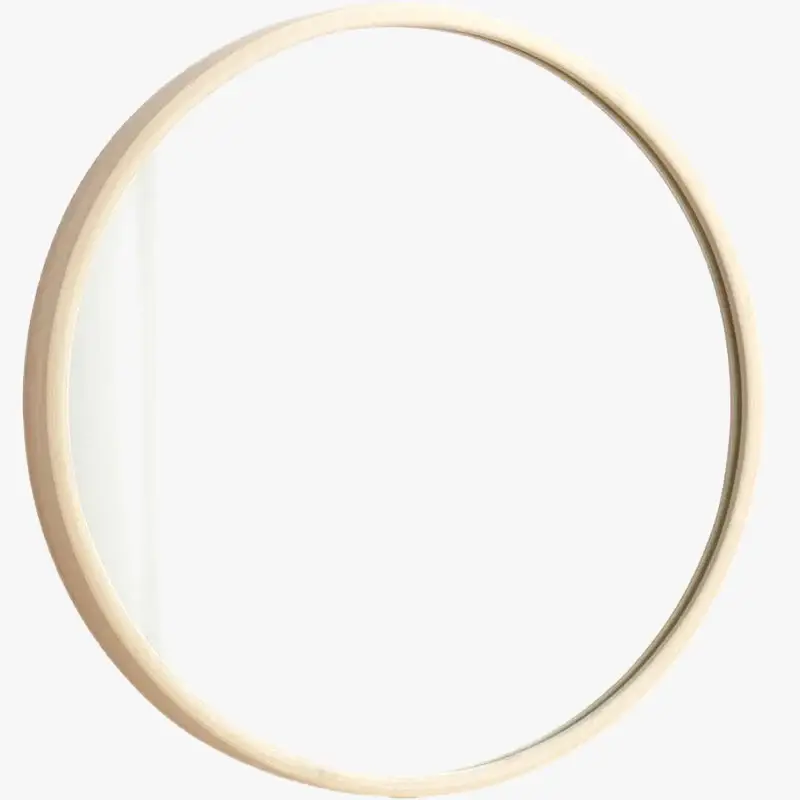 Nordic round wooden decorative mirrors for interior Soldes