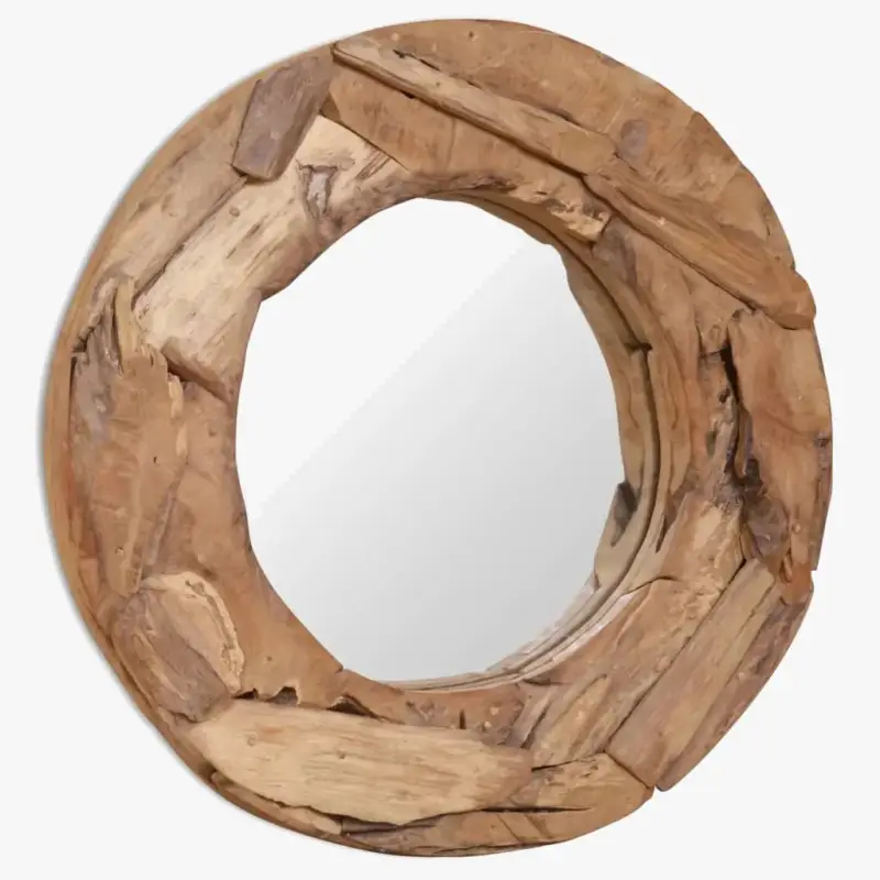 Super Prix Round decorative teak mirror for wall decoration