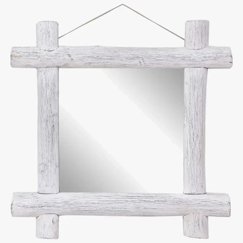 Solid wood round mirror for elegant wall decoration Solde