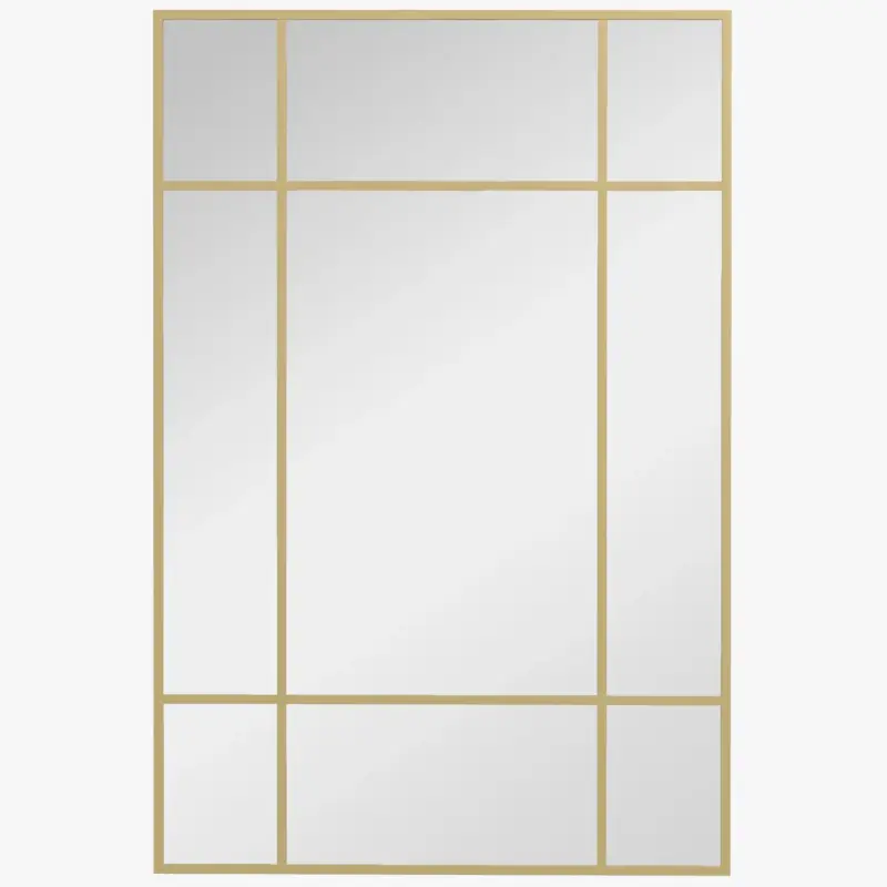Rectangular wall mirror with gold metal frame Commander Vite