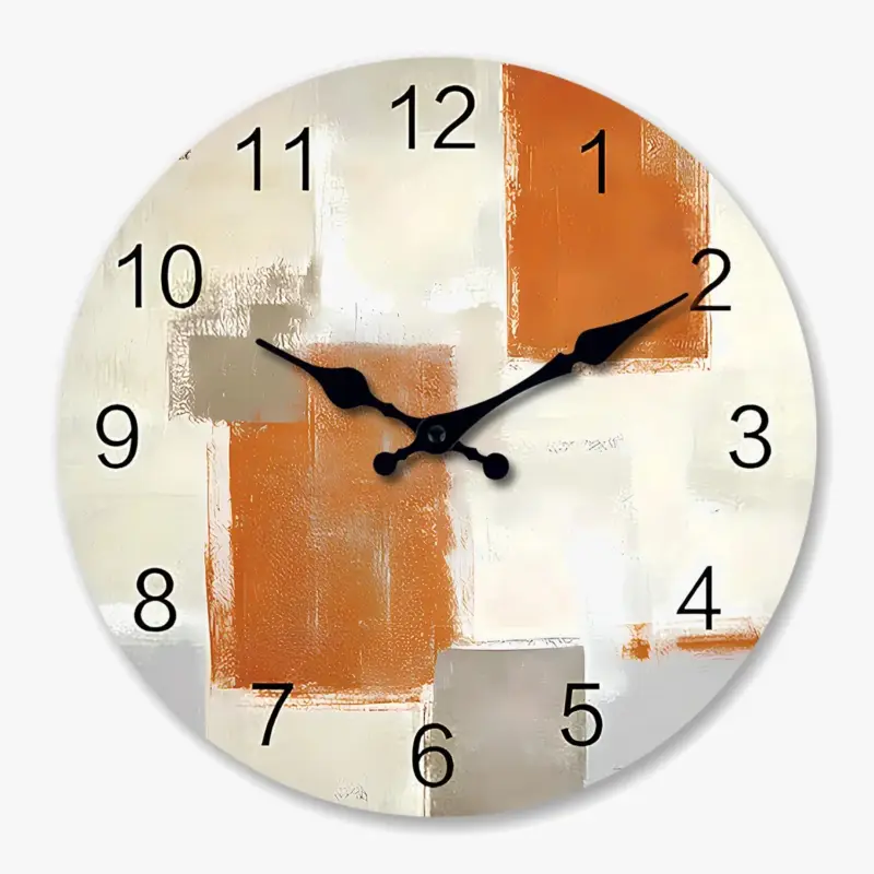 Offre Limitée Modern wooden wall clock abstract pattern silent decorative