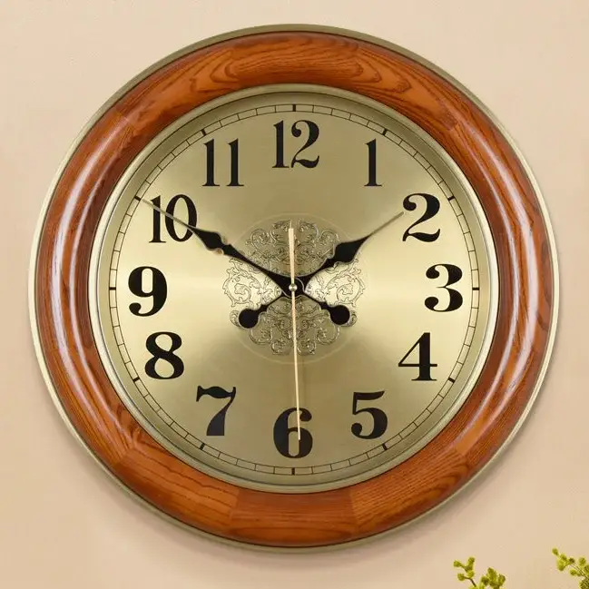Pas Cher Vintage wooden wall clock elegant design silent luxury decor