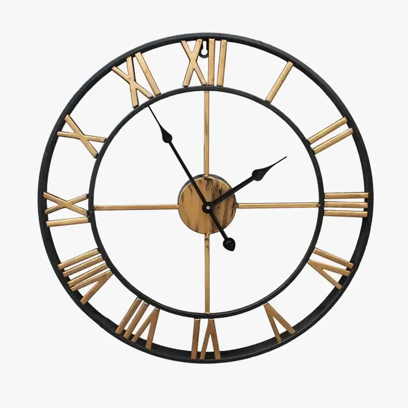 3d modern decorative wall clock retro roman style silent metal Offre Exclusive