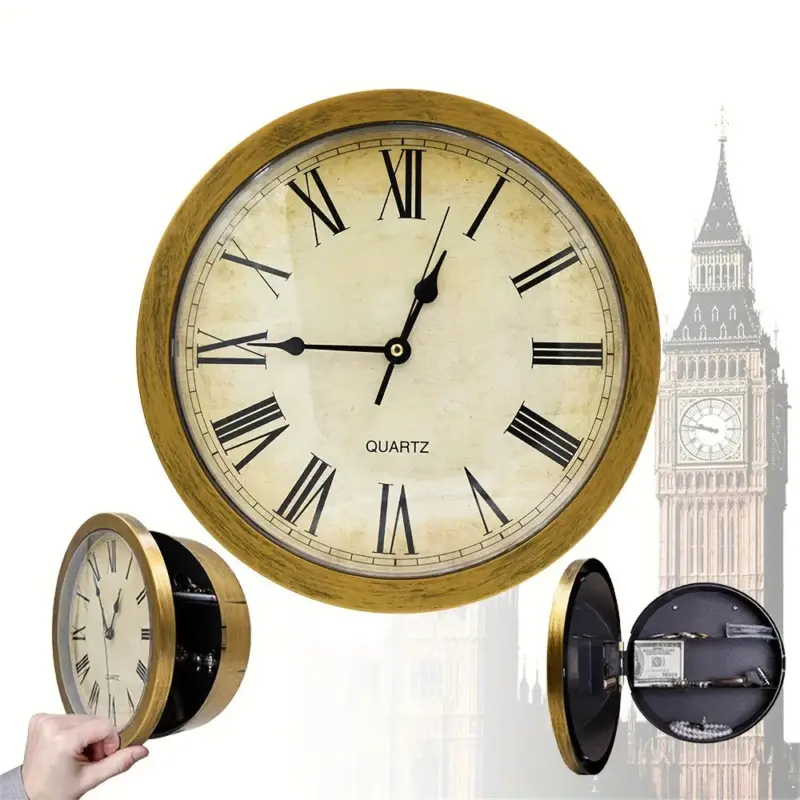 Personalized retro wall clock with multifunctional jewelry storage Populaire